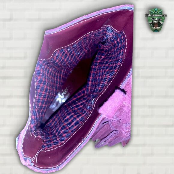 SBICCA Sound Wine Red Suede Leather Fringe Boots, Size 8.5 Boho Vibes - Picture 5 of 8